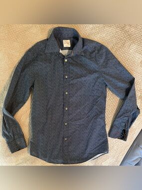 Paul Smith Made in Italy Shirt Mens 15 Blue Polka Dot Luxury